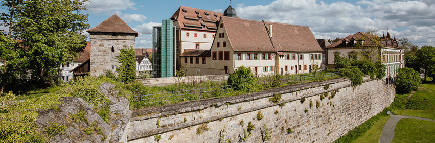 Festungsanlage Forchheim - im Hintergrund die Kaiserpfalz, Saltorturm und Amtsgericht